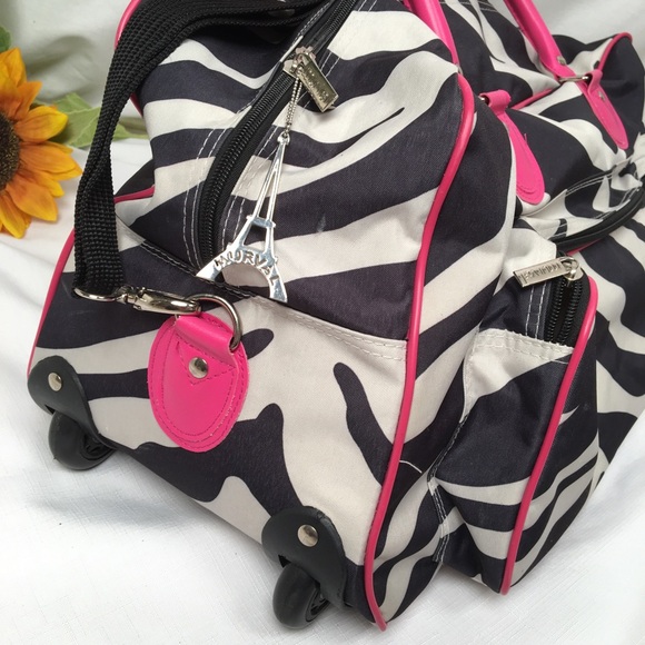 Murval Zebra Print Roller Duffle Tote Bag - Picture 4 of 14